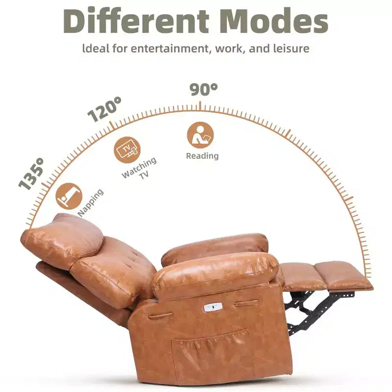 Poltrona reclinabile oversize girevole a 360° con funzione massaggio e riscaldamento (per Soggiorno/Camera da letto/Cameretta adulti)