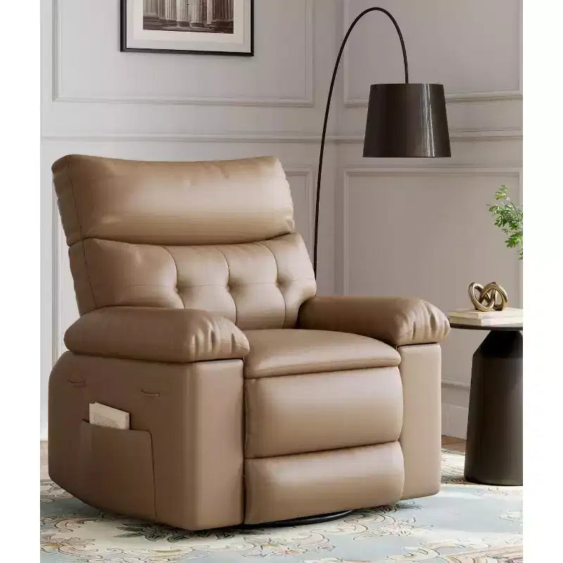 Poltrona reclinabile oversize girevole a 360° con funzione massaggio e riscaldamento (per Soggiorno/Camera da letto/Cameretta adulti)
