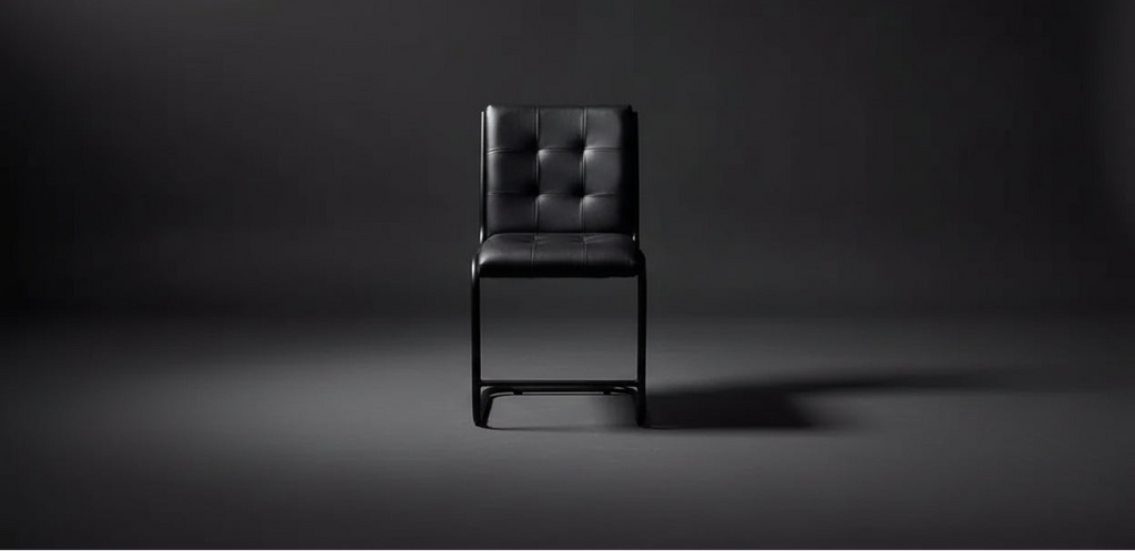 HomeRoots Tufted Black Upholstered Leather Dining Side Chair