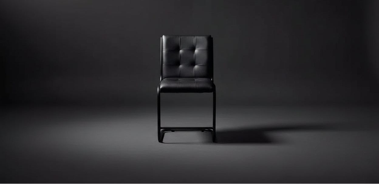 HomeRoots Tufted Black Upholstered Leather Dining Side Chair