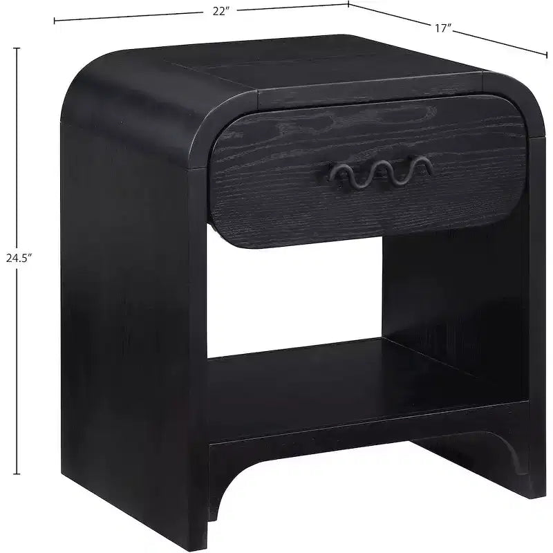 Comodino/Tavolino in Legno di Frassino Nero