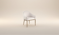 Meridian Furniture Ferro Beige Linen Textured Performance Fabric Upholstered Dining Arm Chair