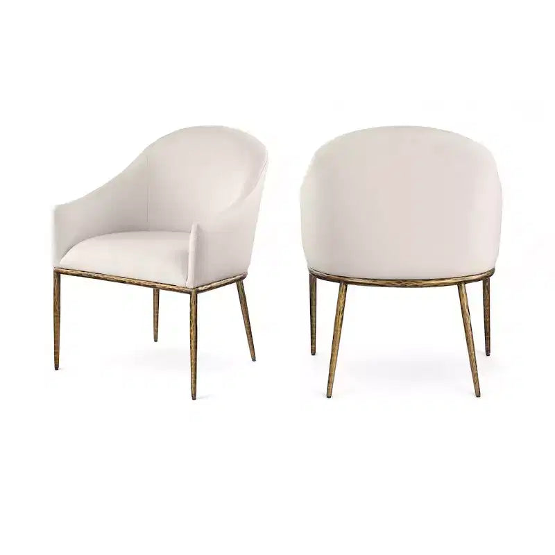 Sedia da pranzo imbottita con braccioli in tessuto effetto lino beige ad alte prestazioni