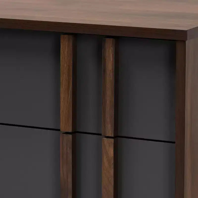 Comò a 6 cassetti in legno grigio/noce