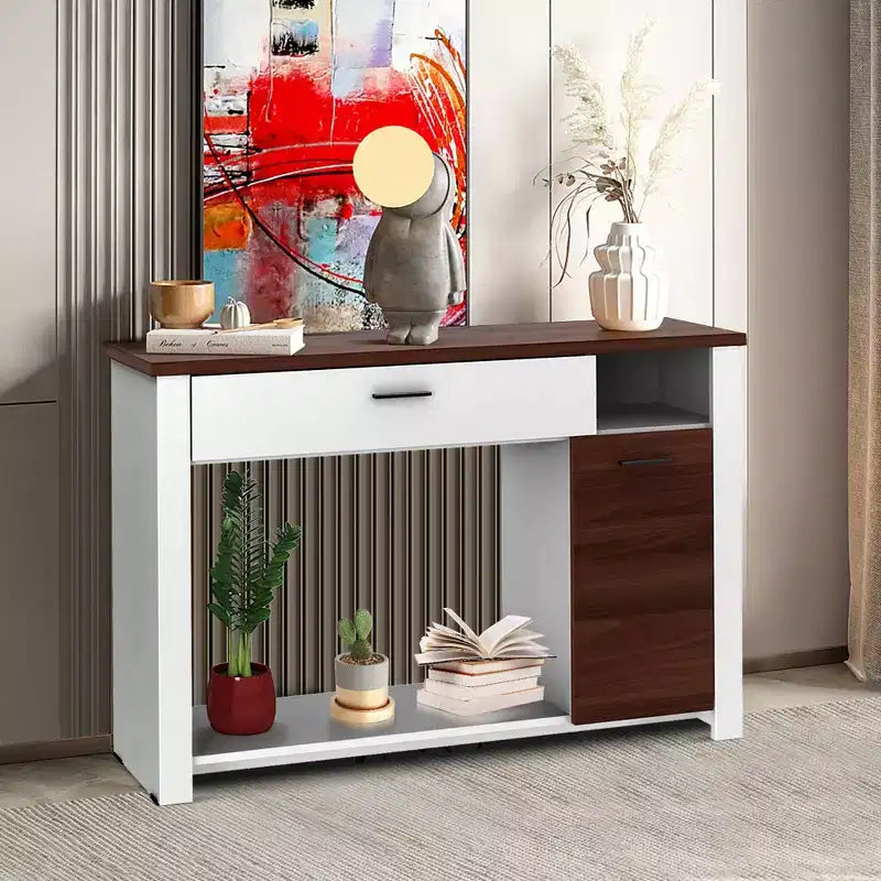 Tavolino/Consolle da divano da 48'' con cassetto, mobiletto ad altezza regolabile, mobile da ingresso