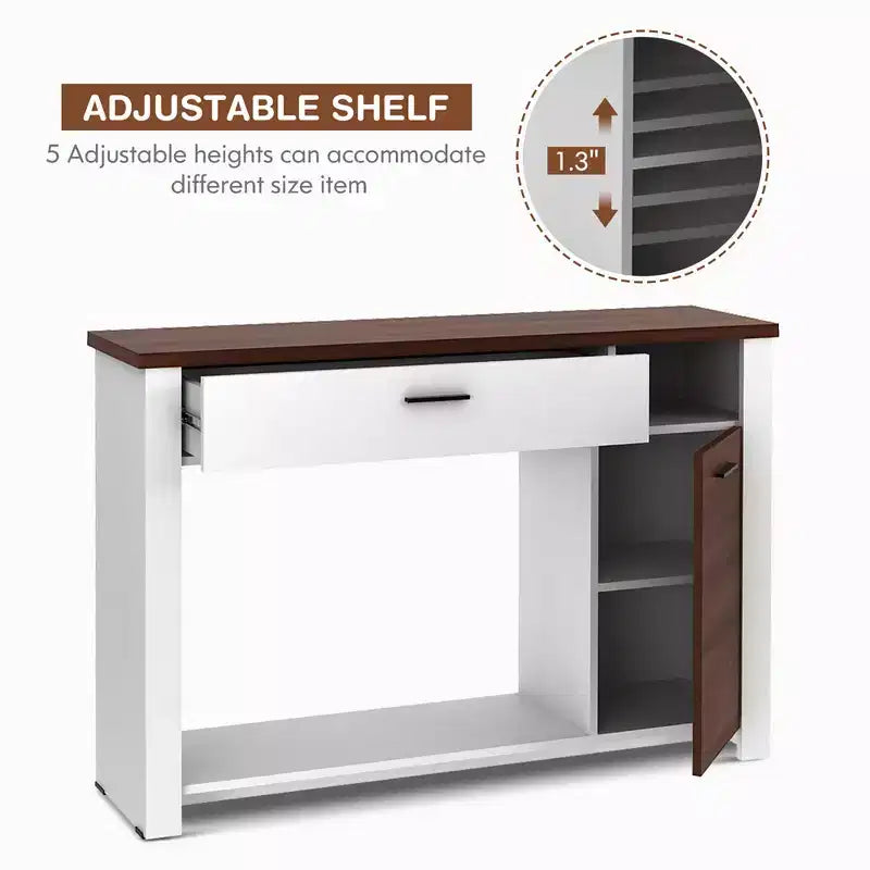 Tavolino/Consolle da divano da 48'' con cassetto, mobiletto ad altezza regolabile, mobile da ingresso